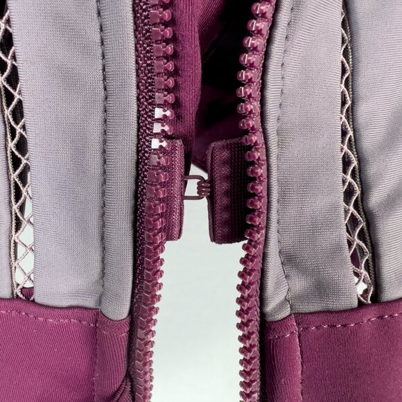 Fabletics Zoe High Support Impact Zip Front Sports Crossback Purple Small - Picture 4 of 4